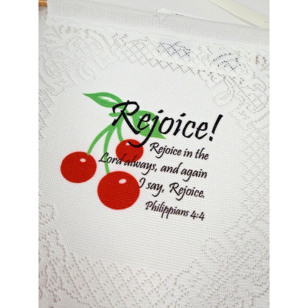 Religious Decorative Lace Wall Hanging Cherries Heritage Lace NWT! Philippians 4 - Picture 4 of 7